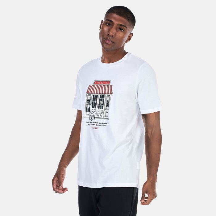 PUMA Men's Café PUMA Graphic T-Shirt White PUMA Men's Café PUMA Graphic T-Shirt White image number 0