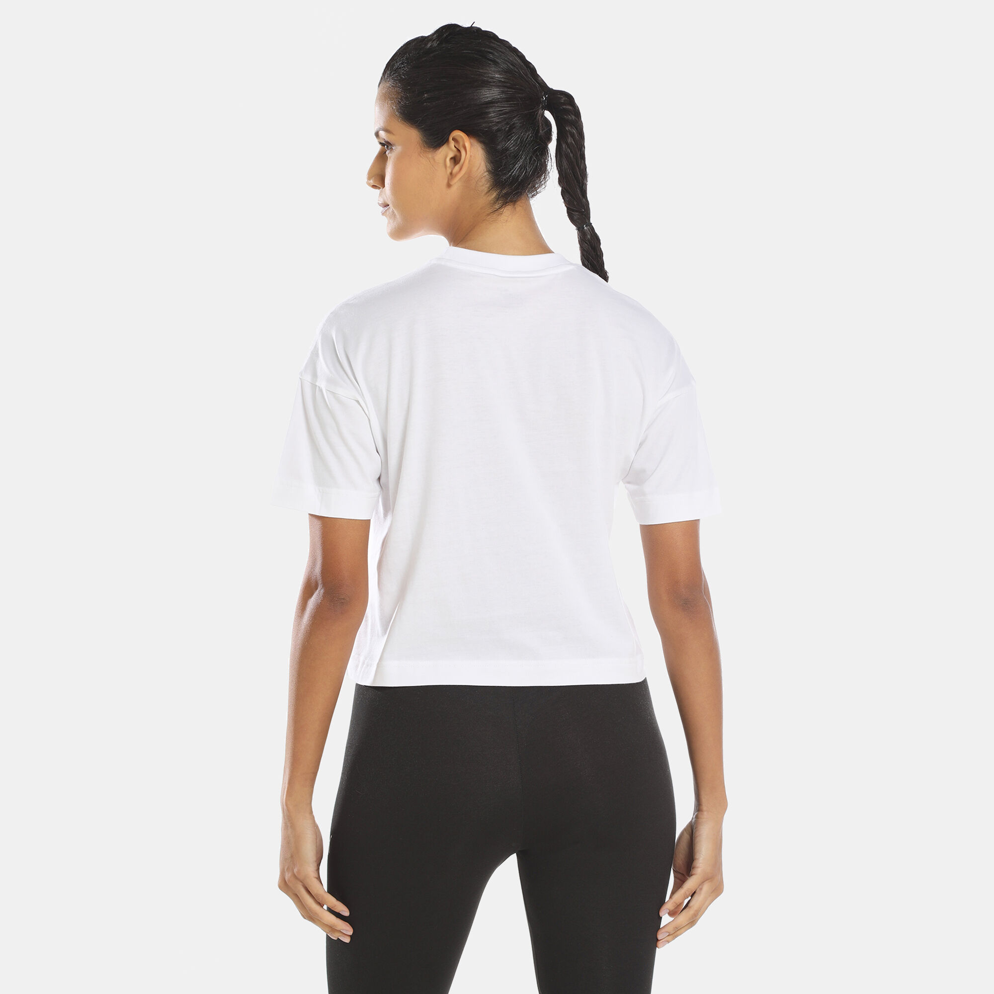 Women s Power Tape Cropped T Shirt White PUMA in KSA SSS