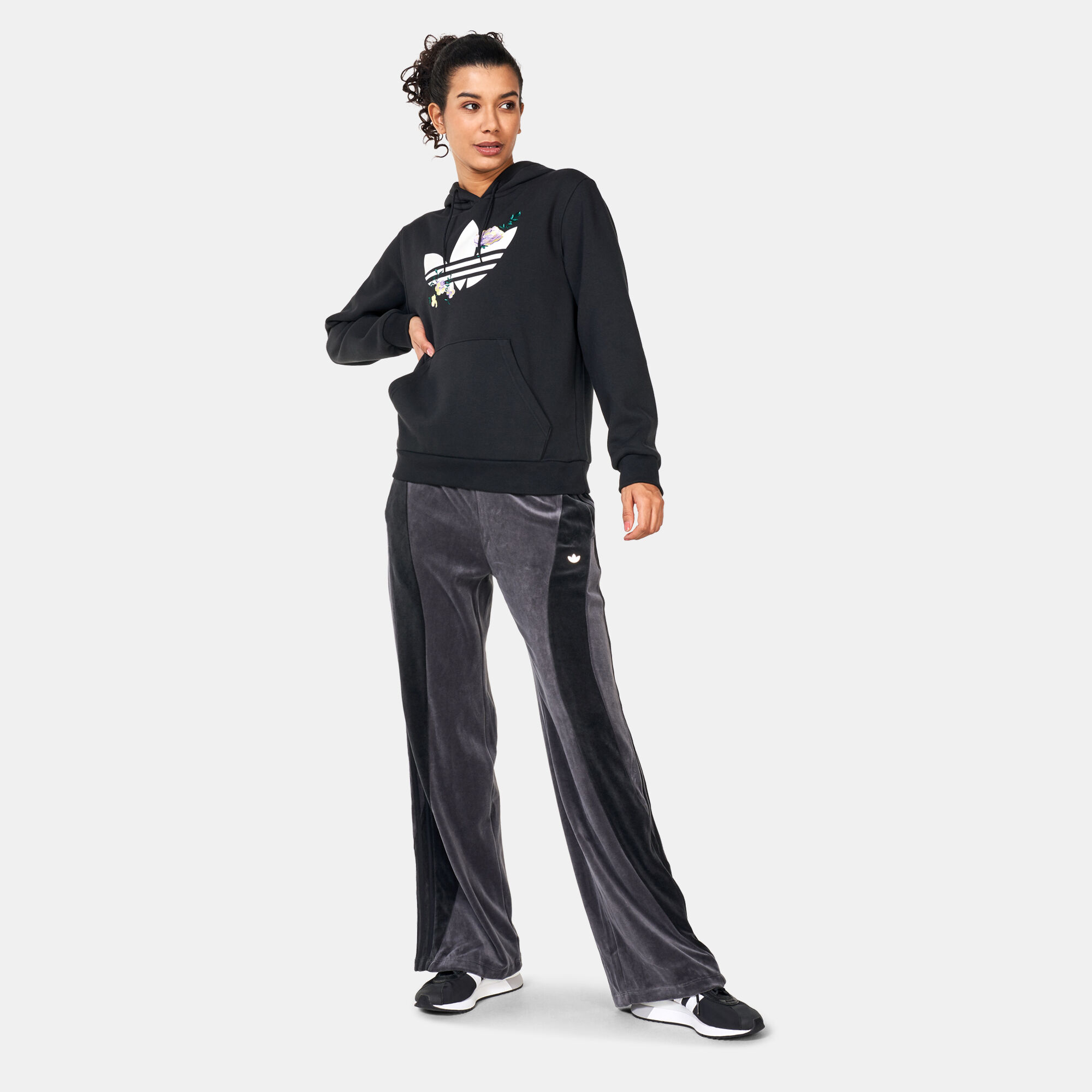 Adidas womens hot sale velour tracksuit
