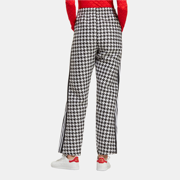 adidas Originals Women's Houndstooth Wide Leg Joggers Black adidas Originals Women's Houndstooth Wide Leg Joggers Black image number 1