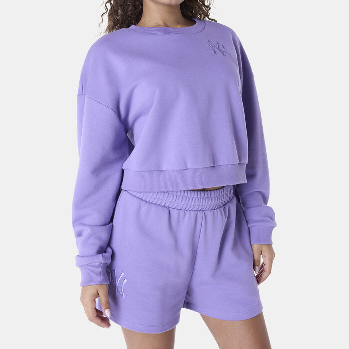 New Era Women's MLB New York Yankees League Essential Sweatshirt Purple New Era Women's MLB New York Yankees League Essential Sweatshirt Purple image number 3