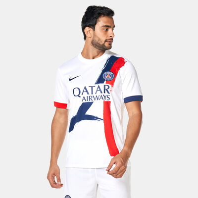 Nike Men's Paris Saint-Germain 24/25 Away Replica Football Jersey White Nike Men's Paris Saint-Germain 24/25 Away Replica Football Jersey White