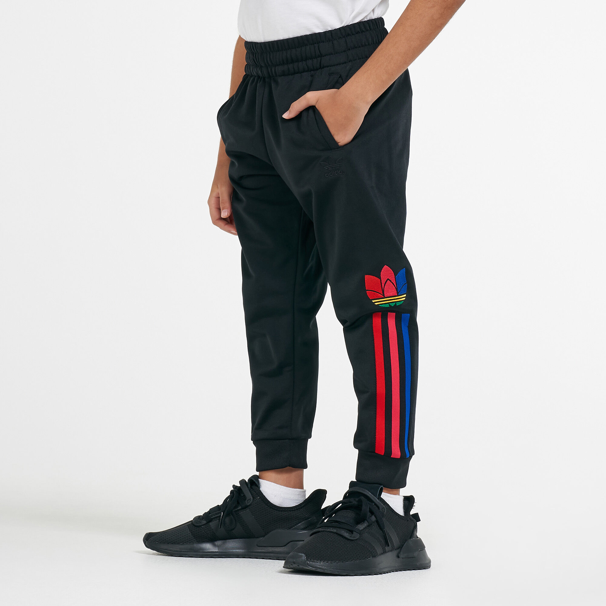 3d trefoil graphic cheap sweat pants
