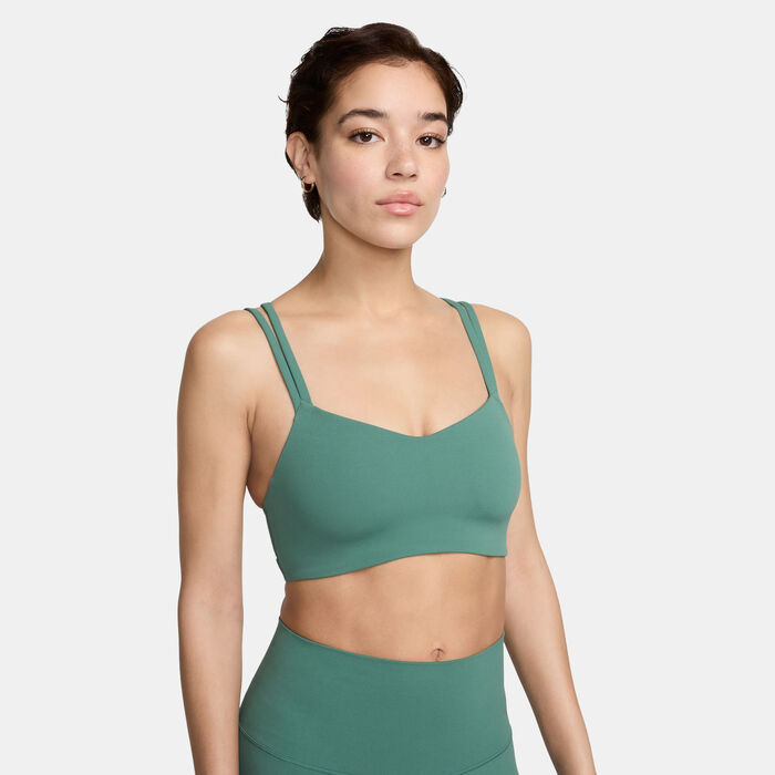 Nike Women's Zenvy Dri-FIT Strappy Light-Support Training Sports Bra Green Nike Women's Zenvy Dri-FIT Strappy Light-Support Training Sports Bra Green image number 0