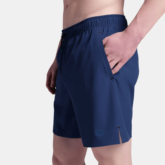 Arena Men's Solid Evo Beach Boxer Swimming Shorts Blue Arena Men's Solid Evo Beach Boxer Swimming Shorts Blue image number 4