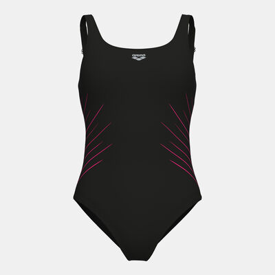 Arena Women's Isa Squared Back Swimsuit Black Arena Women's Isa Squared Back Swimsuit Black