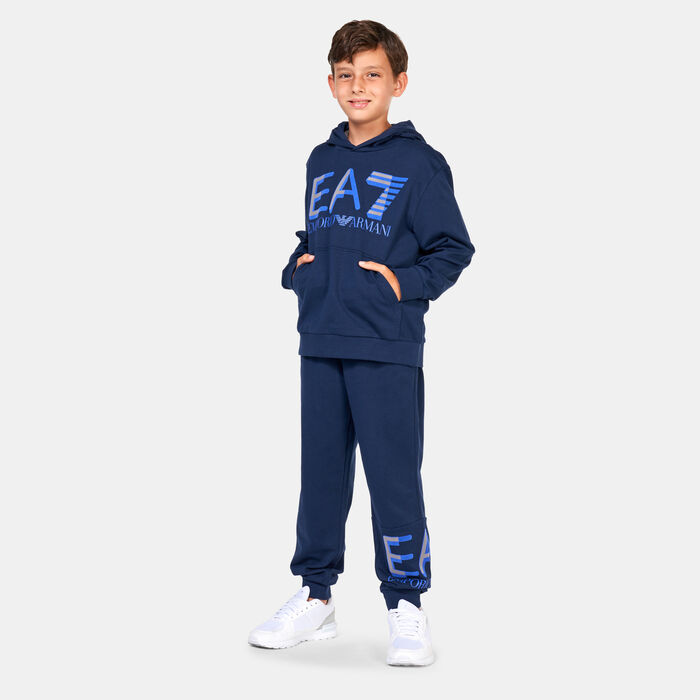 EA7 Emporio Armani Kids' Logo Track Pants Blue EA7 Emporio Armani Kids' Logo Track Pants Blue image number 2
