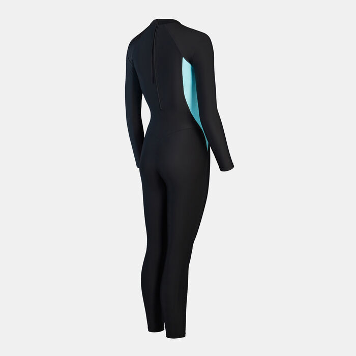 Speedo Women's Asia Fit Panel Legskin Swimsuit Black image number 1