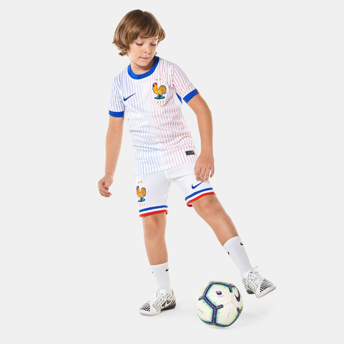 Nike Kids' FFF (France) Stadium Dri-FIT Replica Home Football Shorts - 2024 White image number 2