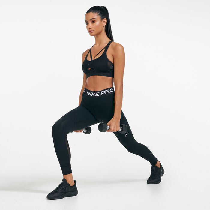 Nike Women's Pro Mid-Rise Mesh-Panelled Leggings Black Nike Women's Pro Mid-Rise Mesh-Panelled Leggings Black image number 2