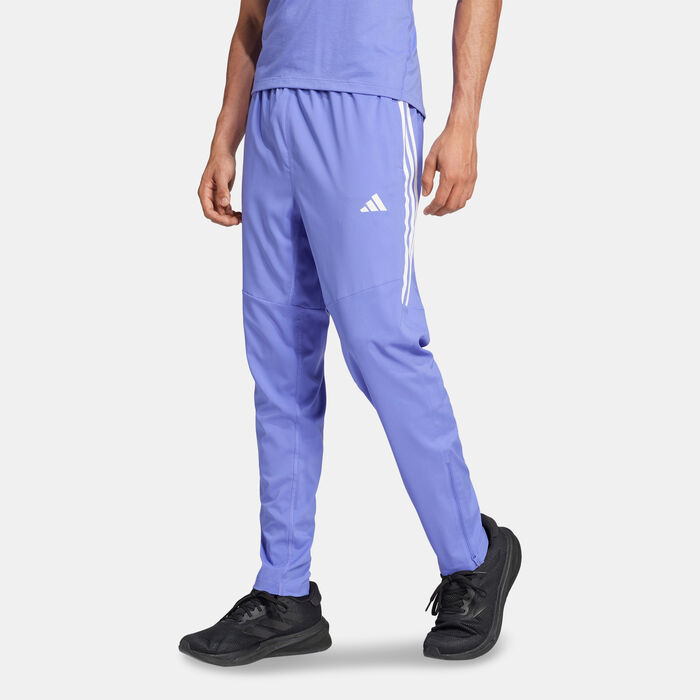 adidas Men's Own the Run 3-Stripes Pants Blue adidas Men's Own the Run 3-Stripes Pants Blue image number 0
