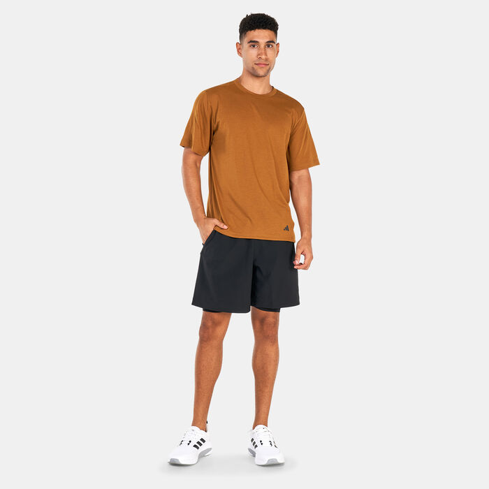 adidas Men's Yoga Base Training T-Shirt Brown adidas Men's Yoga Base Training T-Shirt Brown image number 2