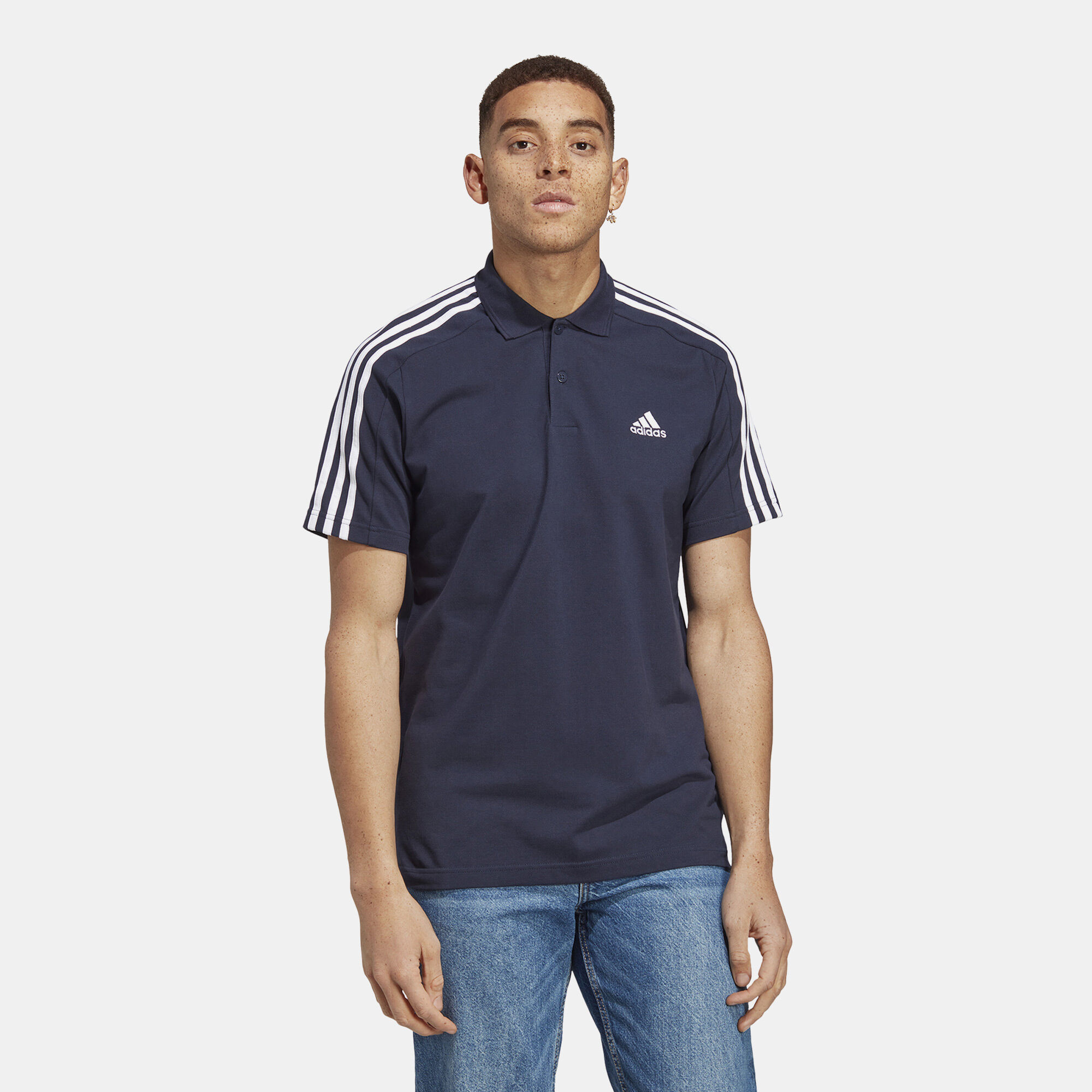 Adidas 3 stripe essentials t shirt mens shop