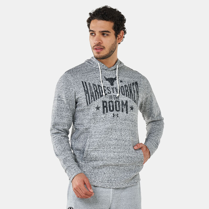 Under Armour Men's UA Project Rock Terry Hoodie White Under Armour Men's UA Project Rock Terry Hoodie White image number 0