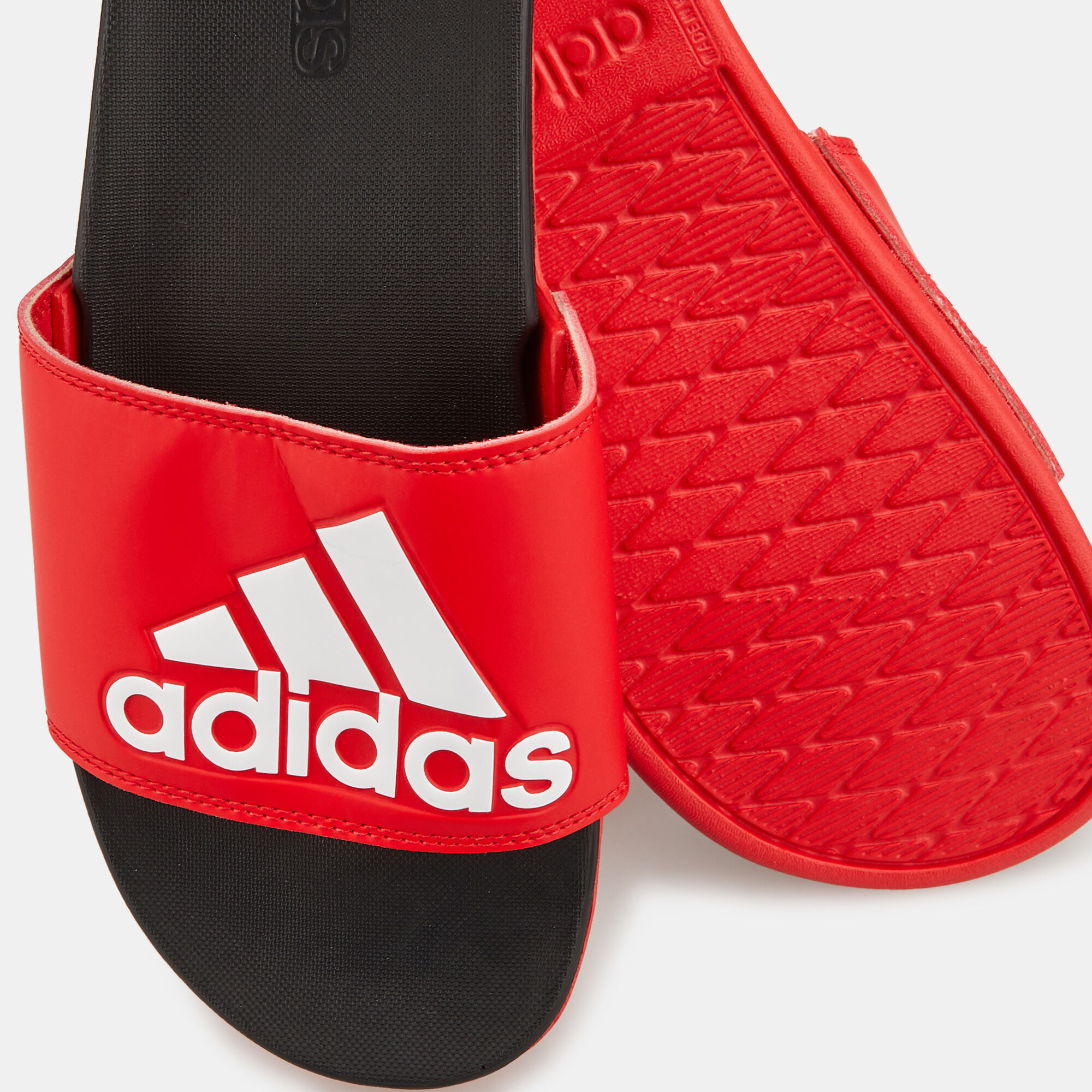 Mens red adidas slides best sale