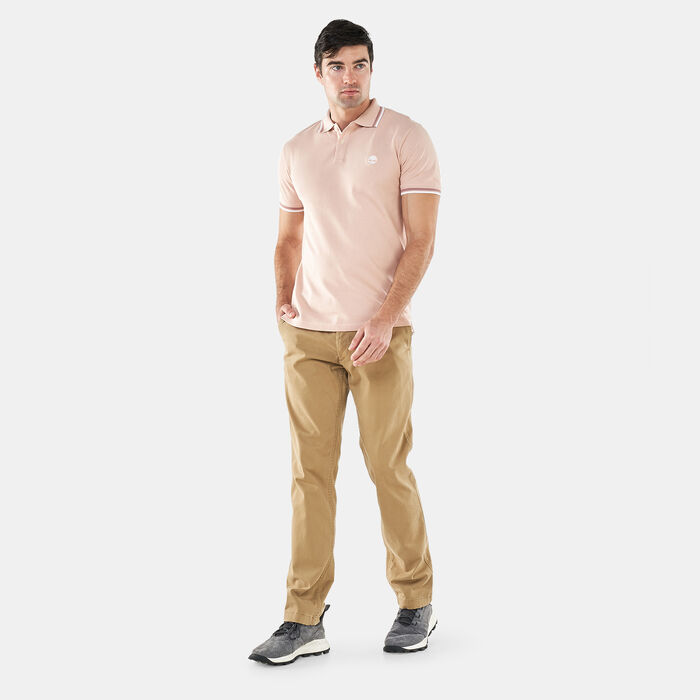 Timberland Men's Millers River Tipped Polo Shirt Pink Timberland Men's Millers River Tipped Polo Shirt Pink image number 2