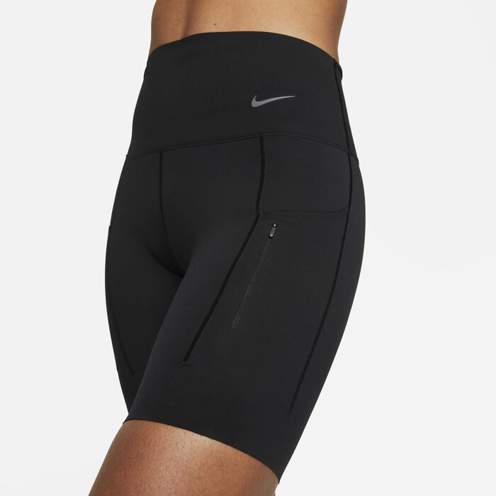 Nike Women's Go Firm-Support High-Waisted Biker Shorts Black Nike Women's Go Firm-Support High-Waisted Biker Shorts Black image number 3