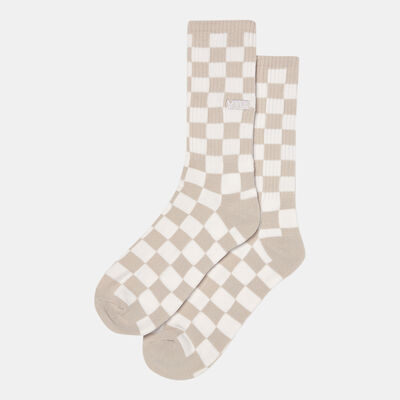 Vans Men's Checkerboard Crew Socks (1 Pair) Beige