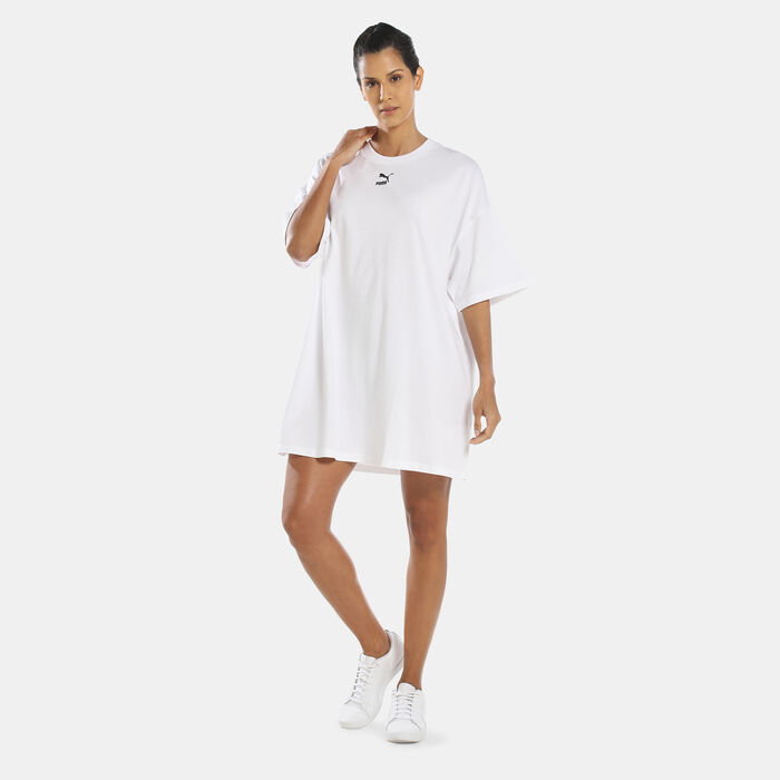 PUMA Women's Classics T-Shirt Dress White image number 0