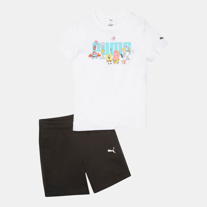 PUMA Kids' x SPONGEBOB Shorts And Jersey Set White image number 0