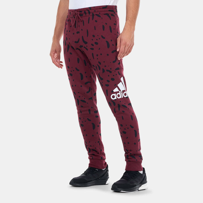adidas Men's Essentials Allover Print Pants Red image number 0