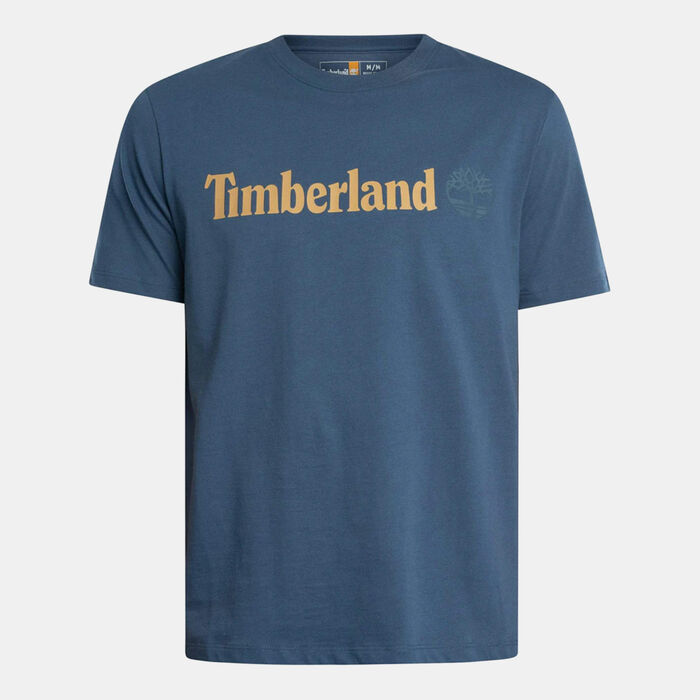 Timberland Men's Linear Logo T-Shirt Blue Timberland Men's Linear Logo T-Shirt Blue image number 0