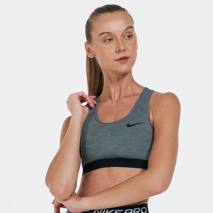 Nike Women's Dri-FIT Swoosh Medium-Support Non Padded Sports Bra Grey Nike Women's Dri-FIT Swoosh Medium-Support Non Padded Sports Bra Grey image number 0