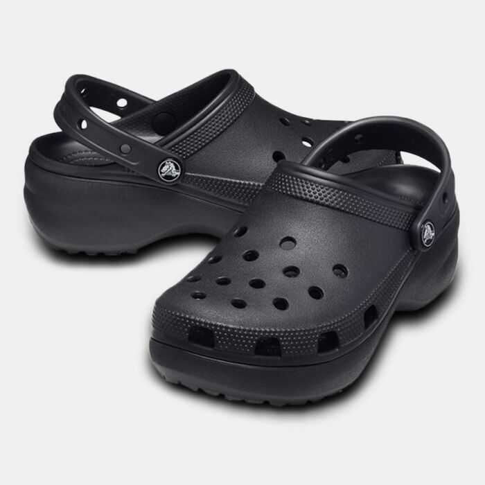 Crocs Women's Classic Platform Clogs Black image number 3