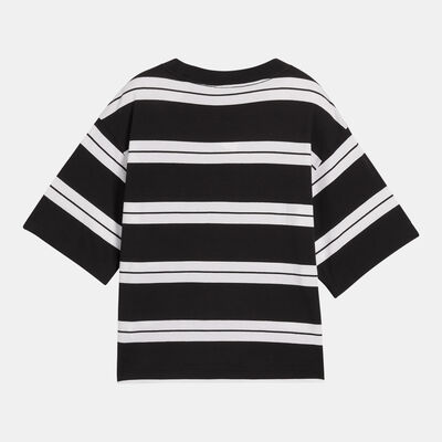 PUMA Women's Squad Striped T-Shirt Black