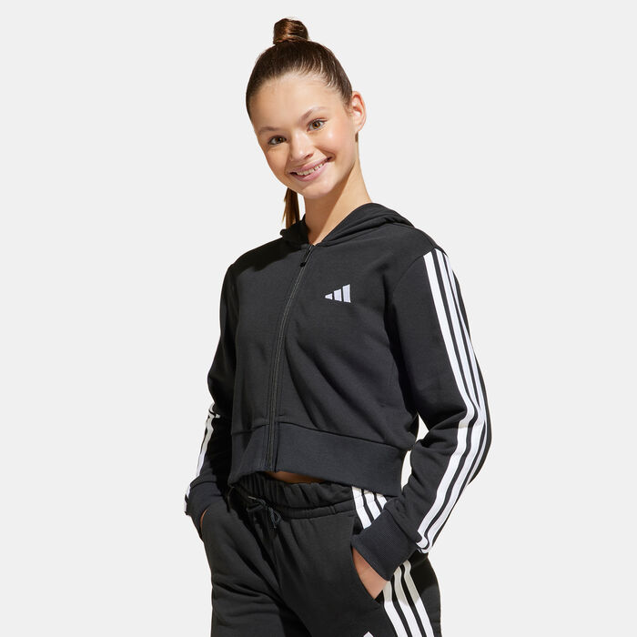 adidas Kids' Essentials Full-Zip Hoodie Black adidas Kids' Essentials Full-Zip Hoodie Black image number 0