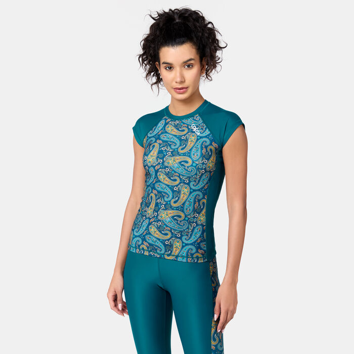 COEGA Women's Printed Swimming Rashguard Green COEGA Women's Printed Swimming Rashguard Green image number 0