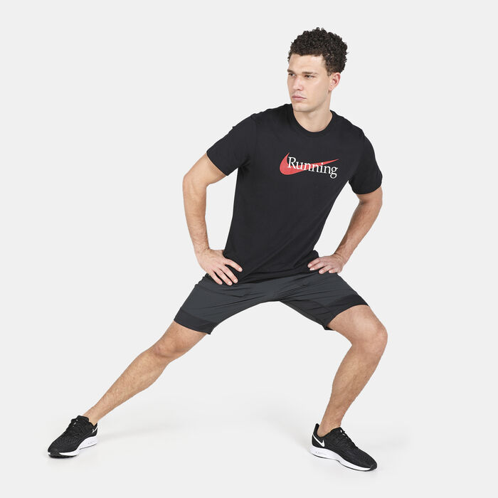 Nike Men's Dri-FIT Running T-Shirt Black image number 5