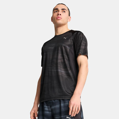 PUMA Men's VELOCITY Allover Print Running T-Shirt Black