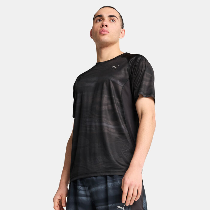 PUMA Men's VELOCITY Allover Print Running T-Shirt Black image number 0