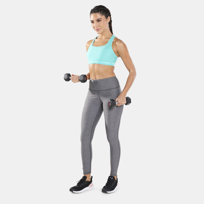 Under Armour Women's Crossback Mid Heather Sports Bra Green Under Armour Women's Crossback Mid Heather Sports Bra Green image number 2