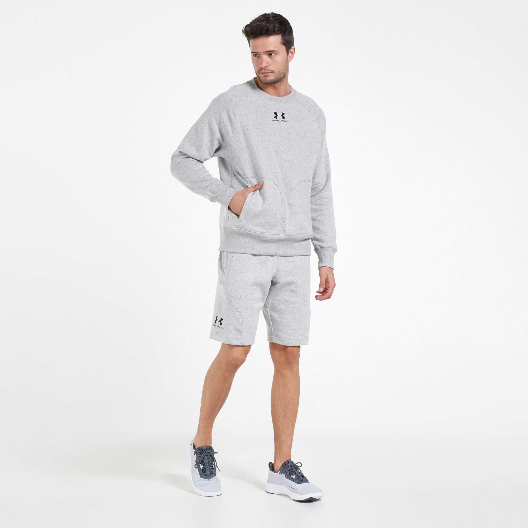 Under armour shop speckled fleece shorts