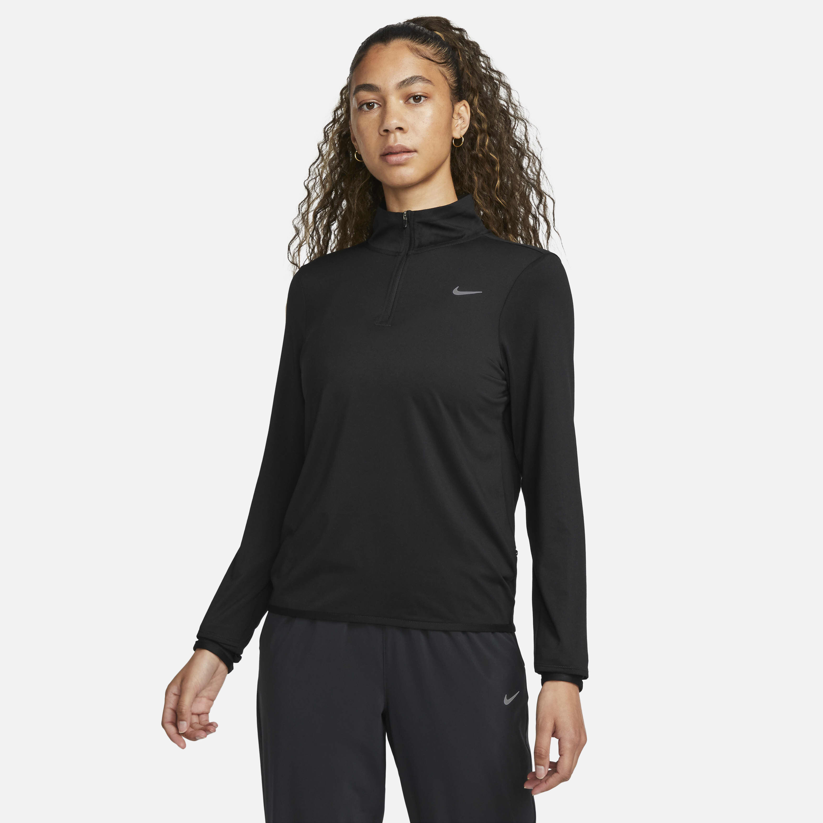 Black nike easy run top best sale