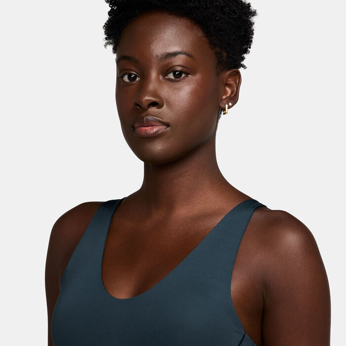 Nike Women's Pro Indy Plunge Medium-Support Sports Bra Blue Nike Women's Pro Indy Plunge Medium-Support Sports Bra Blue image number 2