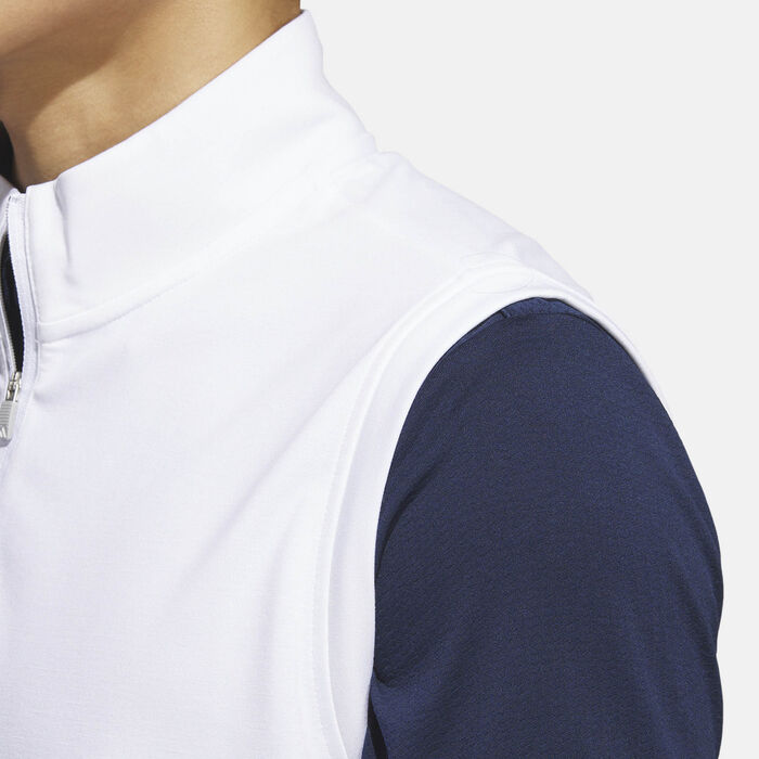 adidas Men's Elevated 1/4-Zip Golf Vest White image number 3