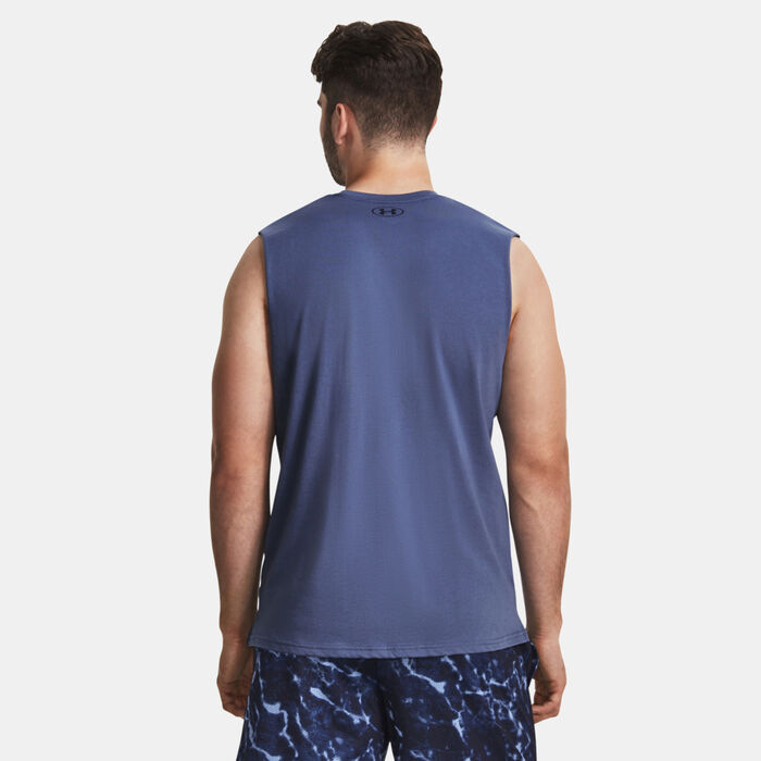 Under Armour Men's Project Rock Show Me Sweat Tank Top Blue Under Armour Men's Project Rock Show Me Sweat Tank Top Blue image number 1