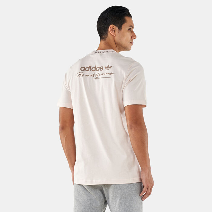 adidas Originals Men's Trefoil Linear T-Shirt Beige adidas Originals Men's Trefoil Linear T-Shirt Beige image number 1