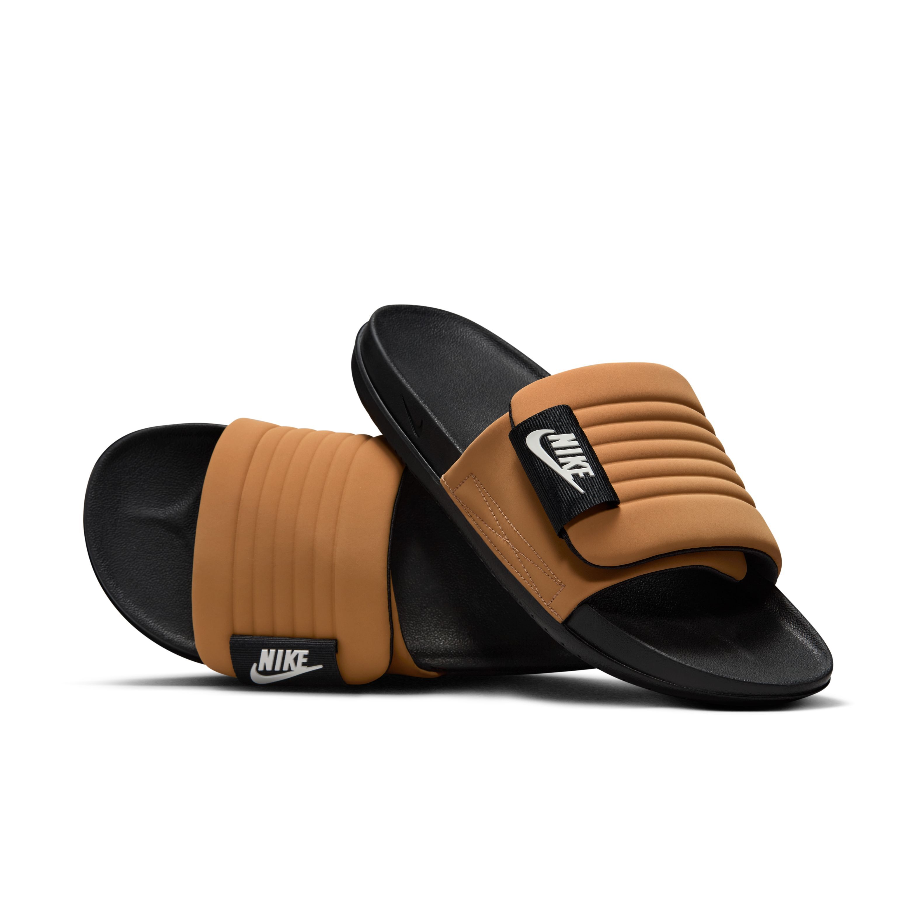 スニーカー Nike Offcourt Adjust Men's Slides Nike Offcourt Adjust Black & White Slide Sandals | Zumiez
