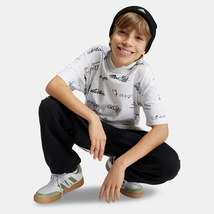 adidas Kids' Brand Love Long T-Shirt White image number 2