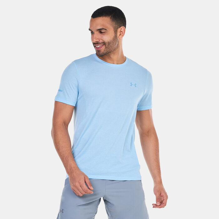 Under Armour Men's UA Seamless Stride Running T-Shirt Blue Under Armour Men's UA Seamless Stride Running T-Shirt Blue image number 0