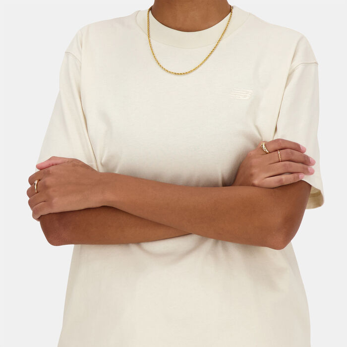 New Balance Women's Athletics Jersey T-Shirt Beige New Balance Women's Athletics Jersey T-Shirt Beige image number 6