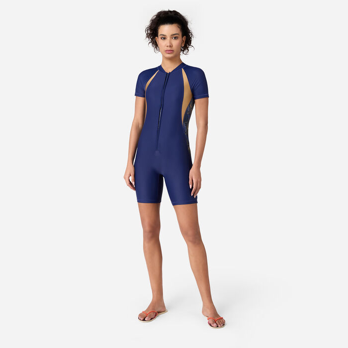 COEGA Women's Slim-Kini 3/4 One-Piece Swimsuit Blue COEGA Women's Slim-Kini 3/4 One-Piece Swimsuit Blue image number 0