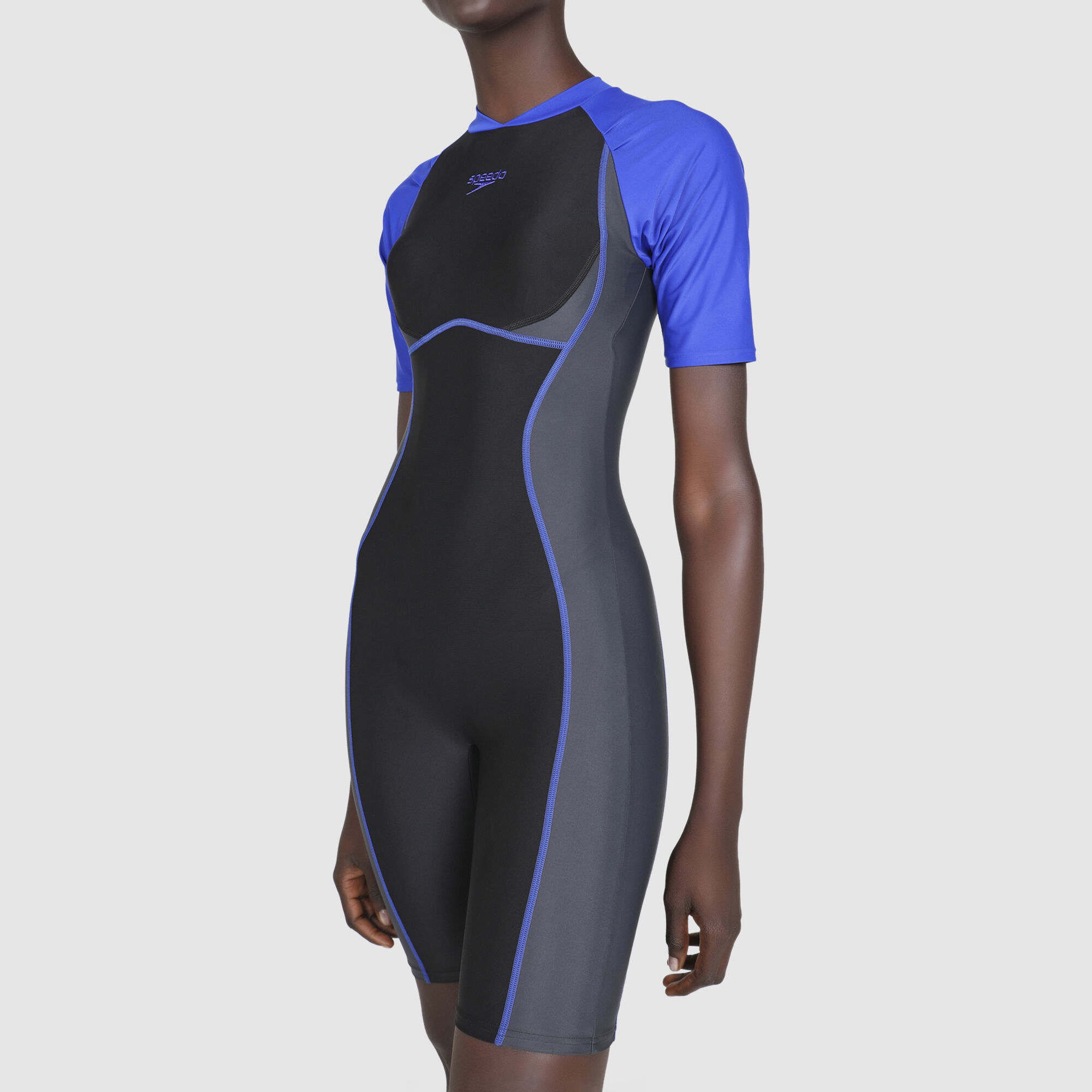 Buy Speedo Women s Essential Splice Kneesuit Swimsuit Black in KSA
