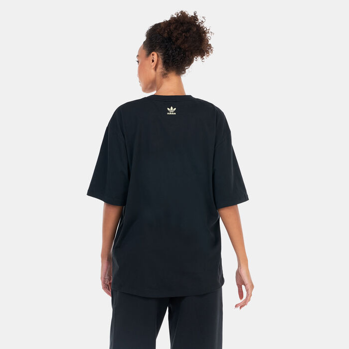 adidas Originals Women's Oversized Graphic T-Shirt Black adidas Originals Women's Oversized Graphic T-Shirt Black image number 1