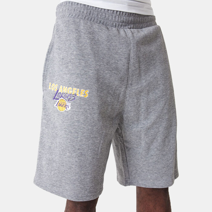 New Era Men's Los Angeles Lakers Team Script Shorts Grey New Era Men's Los Angeles Lakers Team Script Shorts Grey image number 2