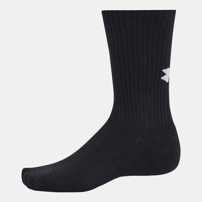 Under Armour Training Cotton Crew Socks (3 Pairs) Black Under Armour Training Cotton Crew Socks (3 Pairs) Black image number 0